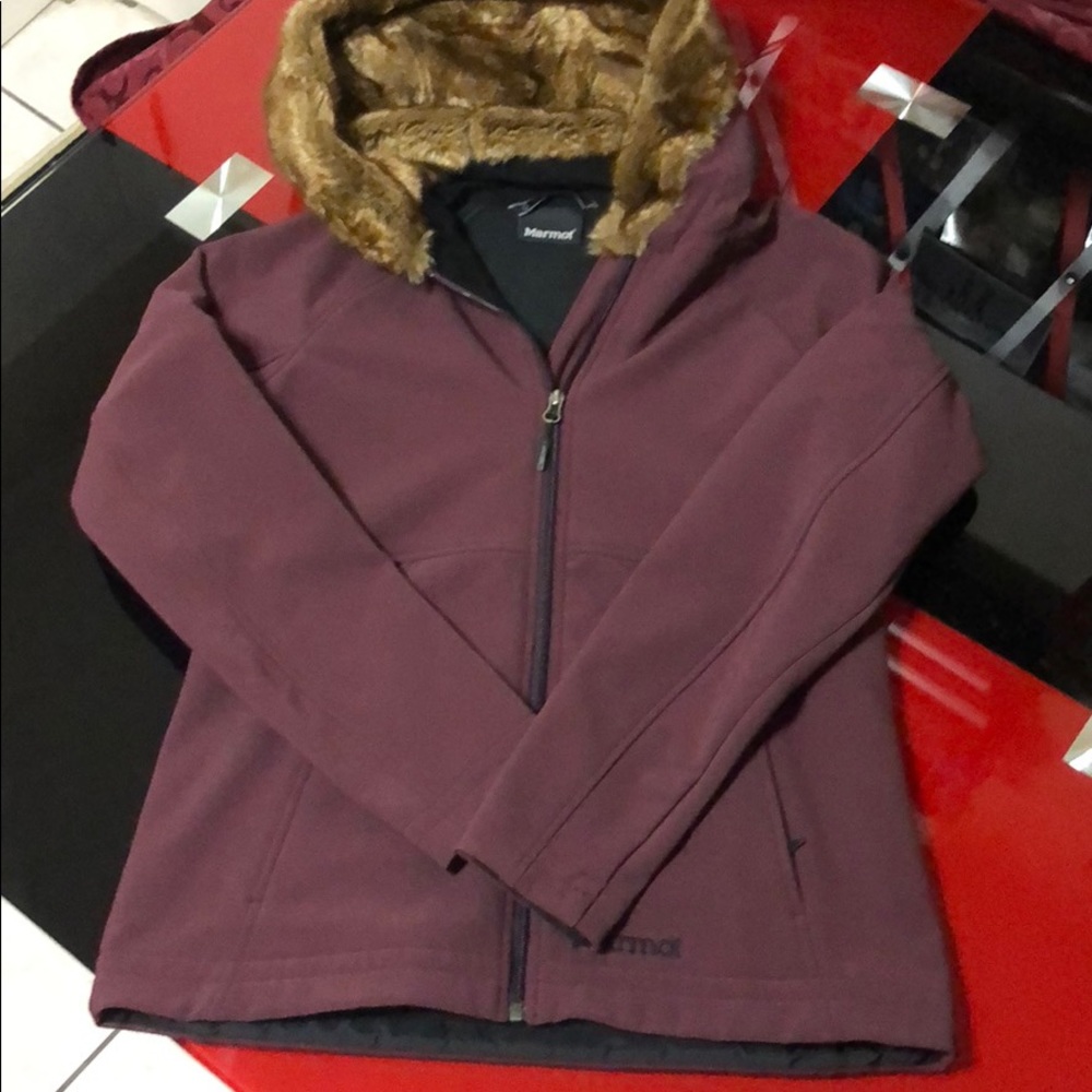 Marmot fur trimmed jacket, size M
